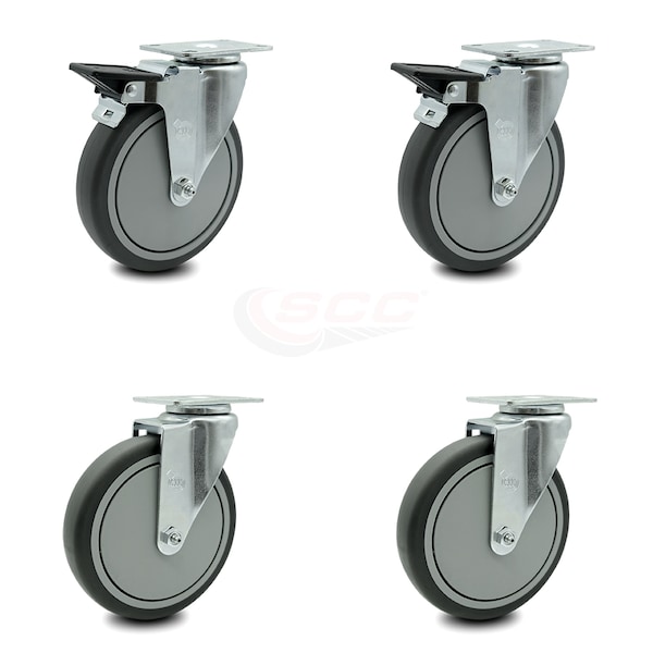 Cambro Beverage Service Cart Swivel Caster with 2 Brakes Replacement Set- SCC